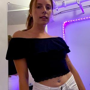 Black off shoulder crop top
